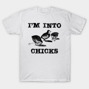 I'm Into Chicks Homestead and Backyard Chicken Pun T-Shirt